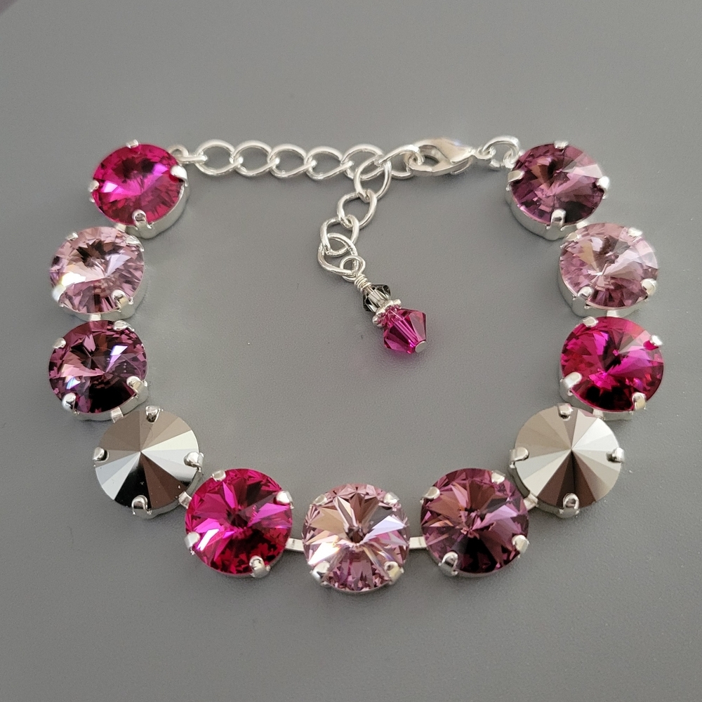 Austrian Crystal Tennis Bracelet in Shiny Silver